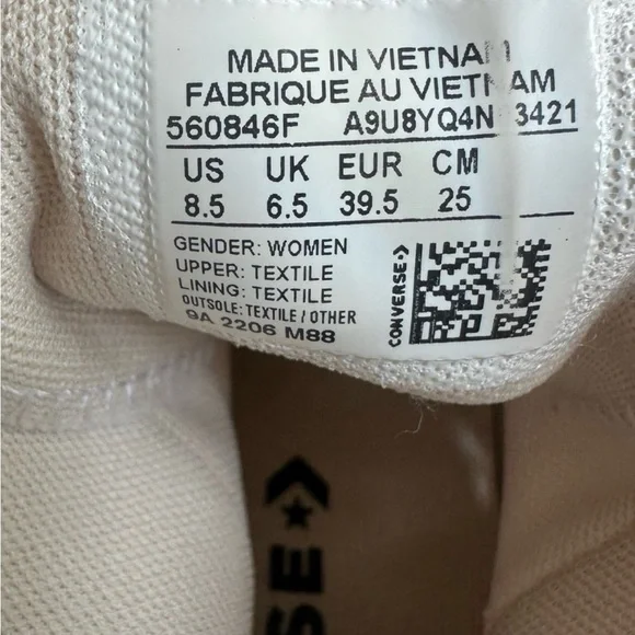 Converse Chuck Taylor Hi Lift Sneakers Womens 8.5 White - Picture 9 of 9